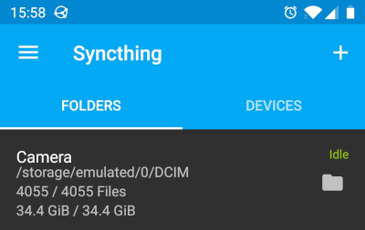 Syncthing running on Android