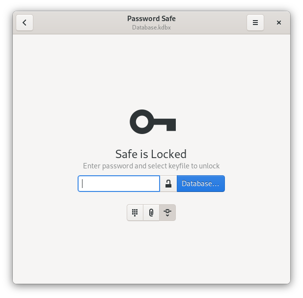 Password Safe app on GNOME desktop